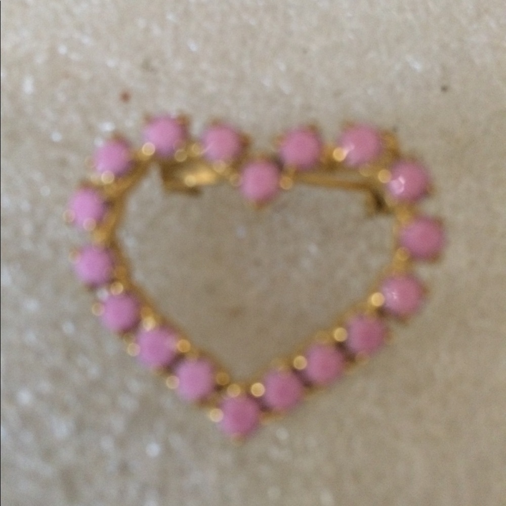 Gold plated heart brooch